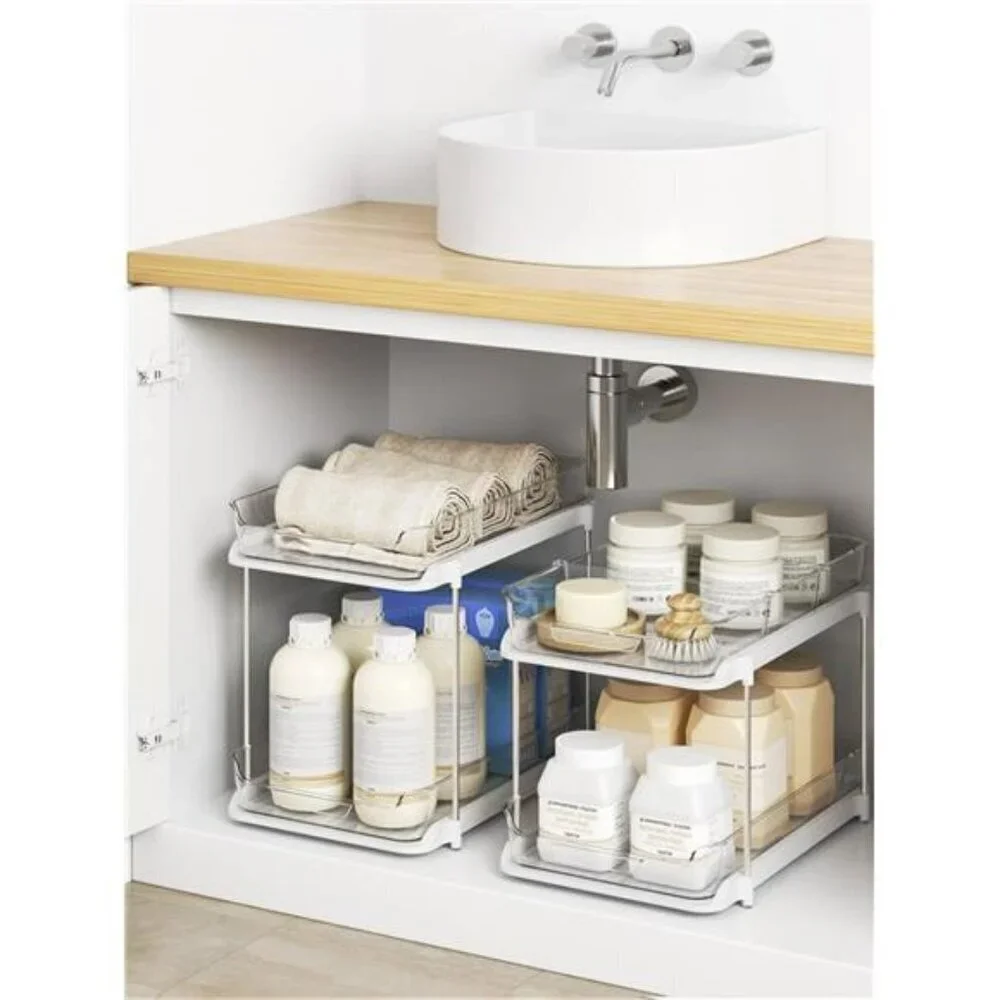 Bathroom Under Sink Organizers and Storage Stackable Kitchen Pantry Organization